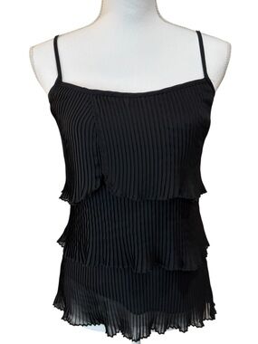 American Rag Black Pleated Tiered Camisole Size XS